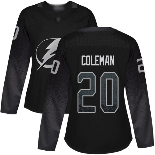 Adidas Tampa Bay Lightning #20 Blake Coleman Black Alternate Authentic Women Stitched NHL Jersey